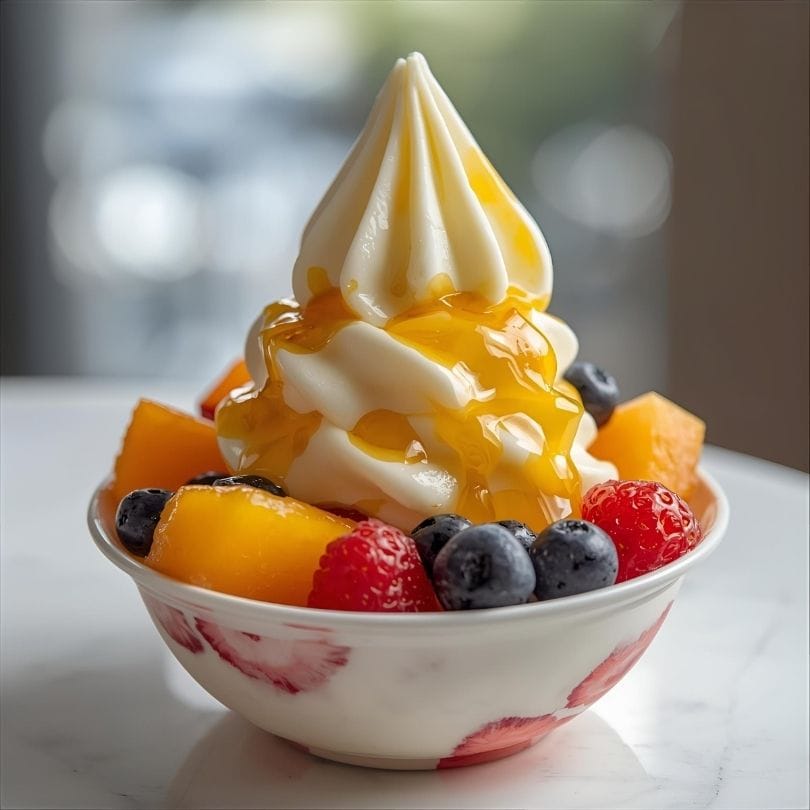Gambar Cemilan Yogurt Beku dengan Madu dan Buah