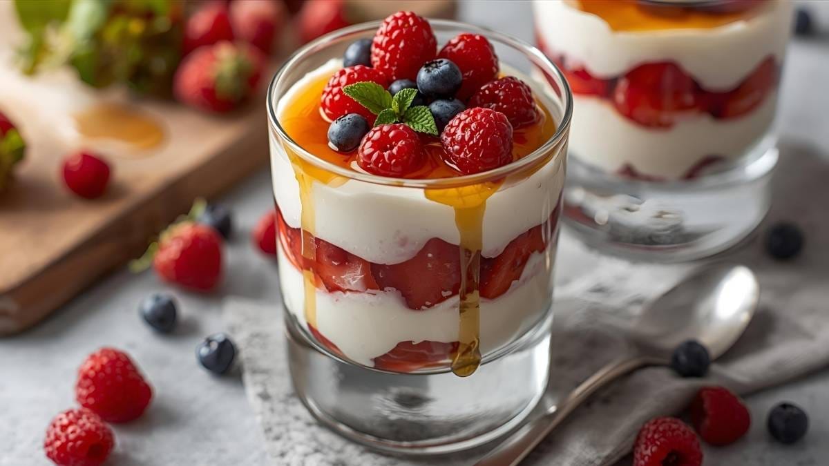 Gambar dessert makanan penutup dengan madu