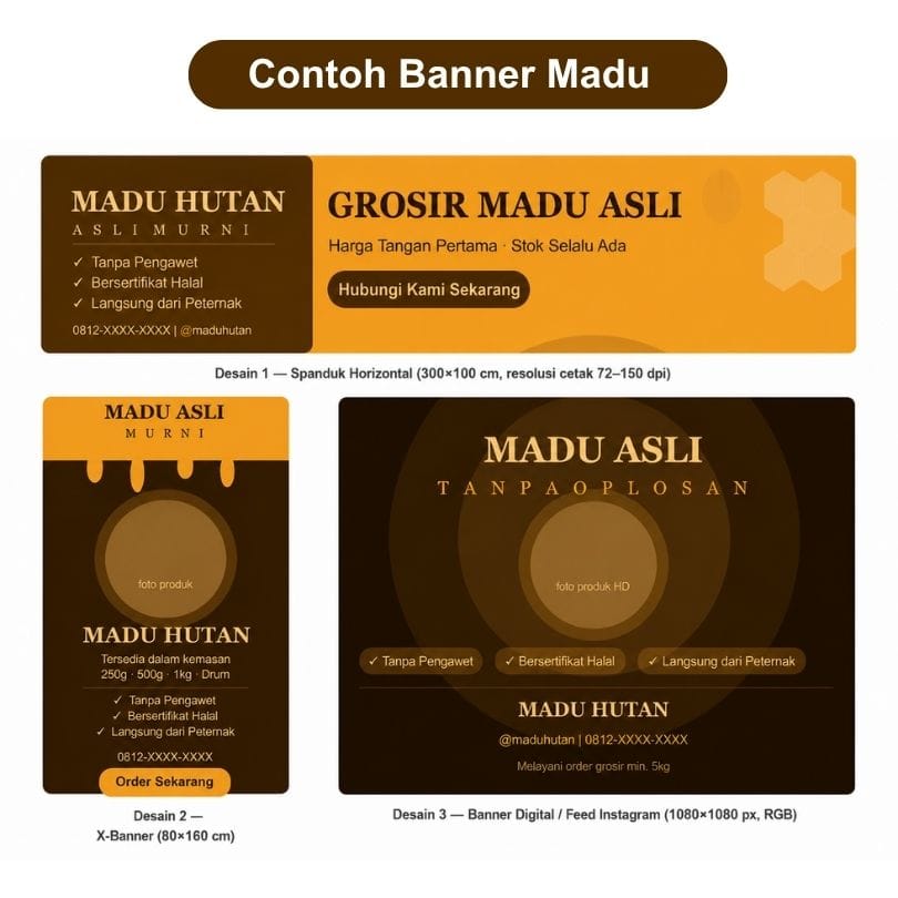 contoh banner usaha madu