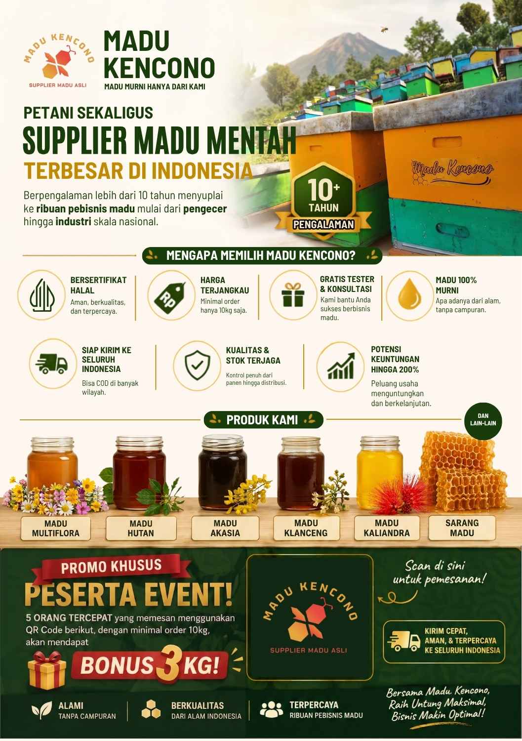 contoh brosur madu kencono ketika mengikuti event mencari customer grosir