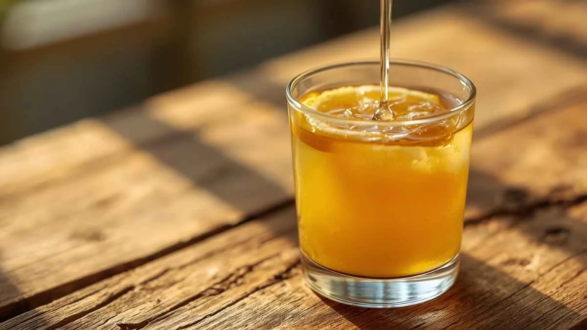 gambar madu campur lemon didalam gelas