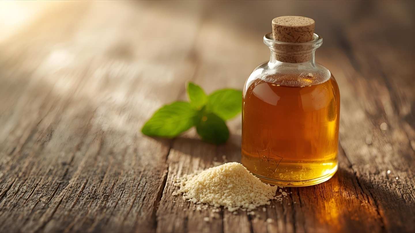gambar sebotol madu dan stevia gula
