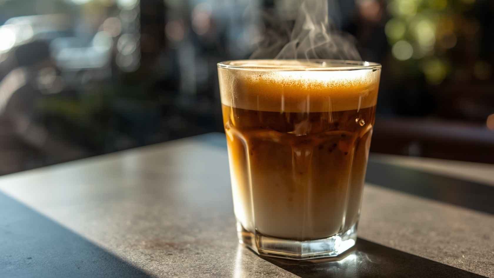 ilustrasi gambar kopi campur madu dalam gelas