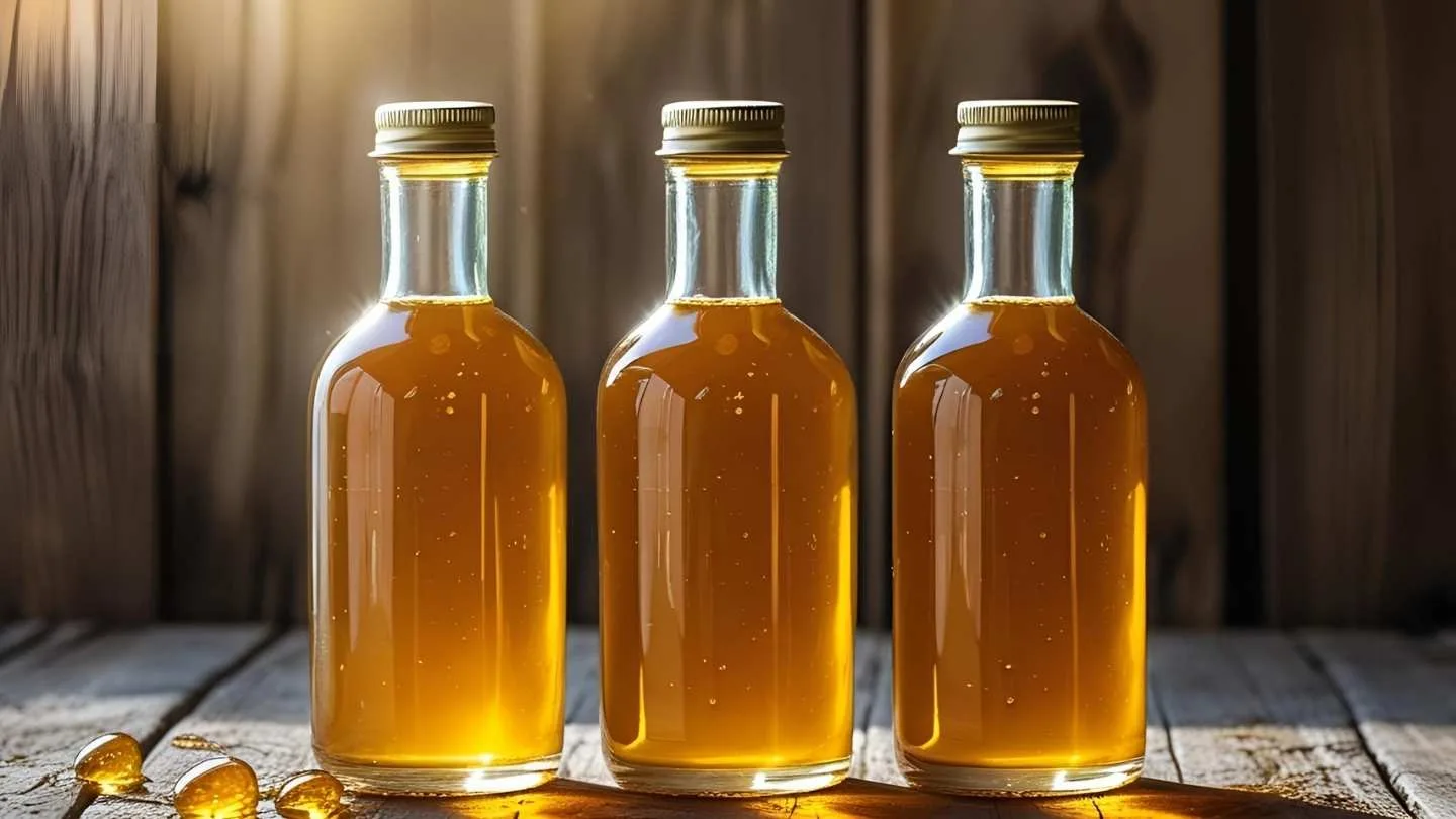 ilustrasi gambar madu kelengkeng asli dalam botol