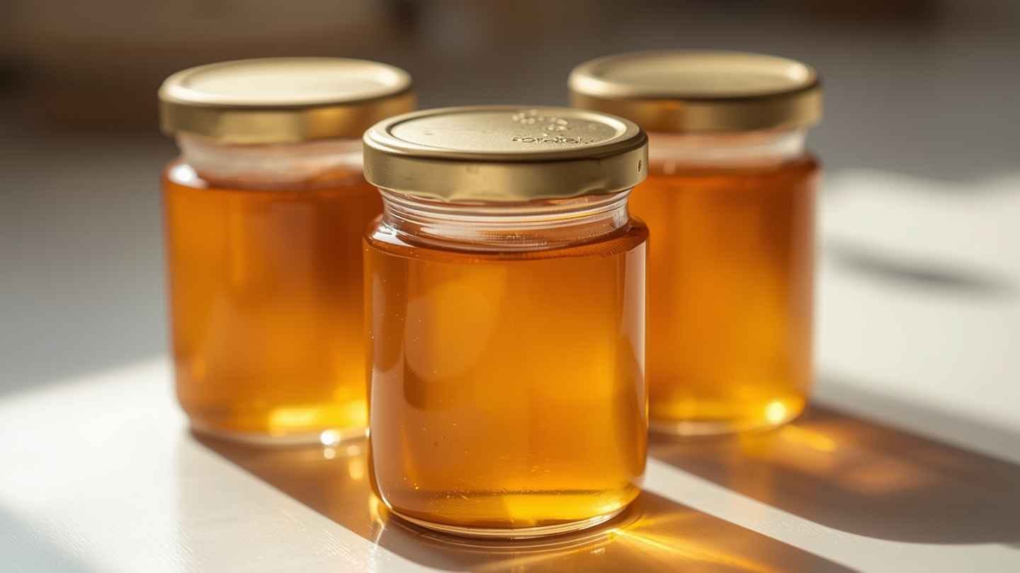 ilustrasi gambar madu randu asli dalam botol