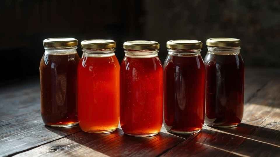 ilustrasi gambar madu sialang dalam wadah botol kaca