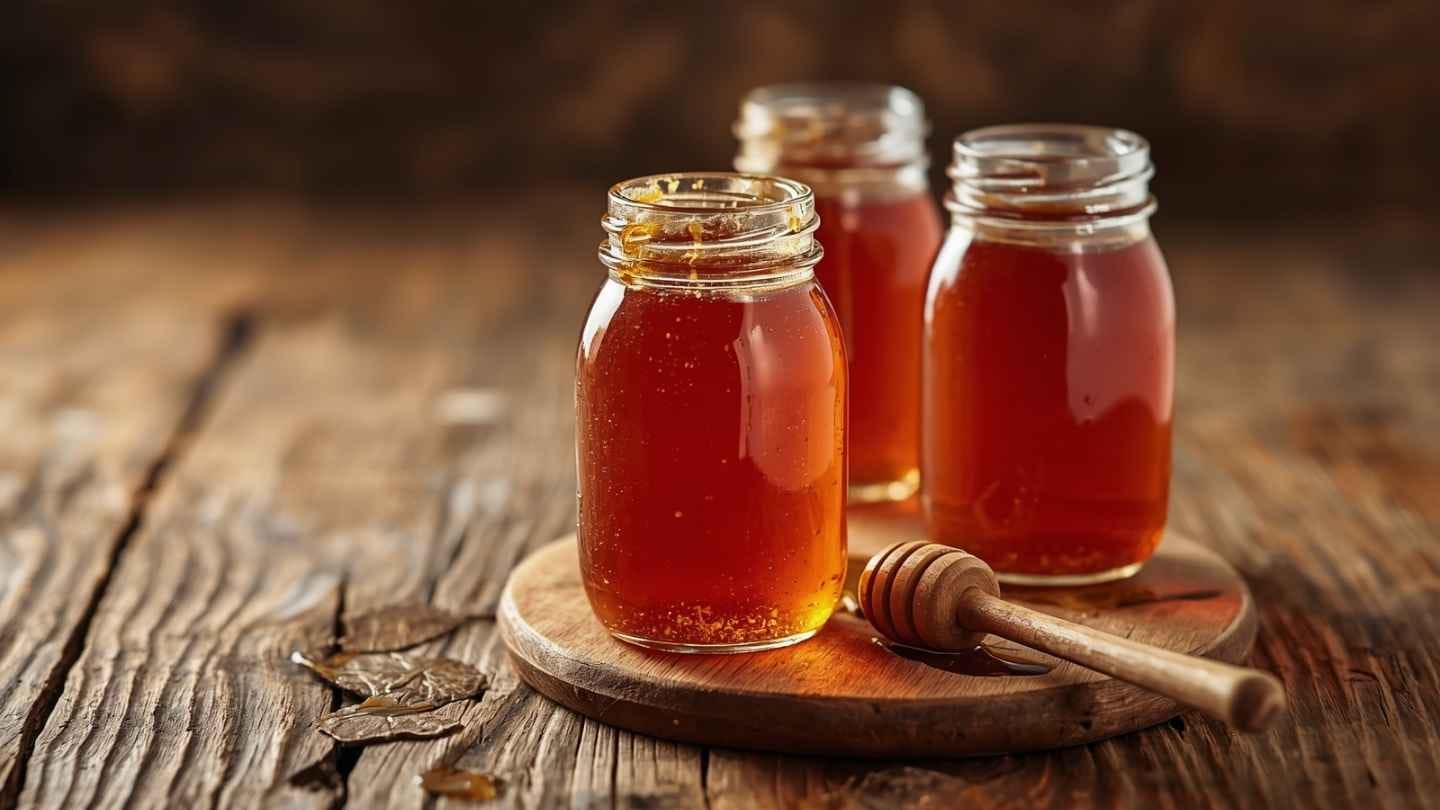 ilustrasi gambar madu teuweul dalam botol