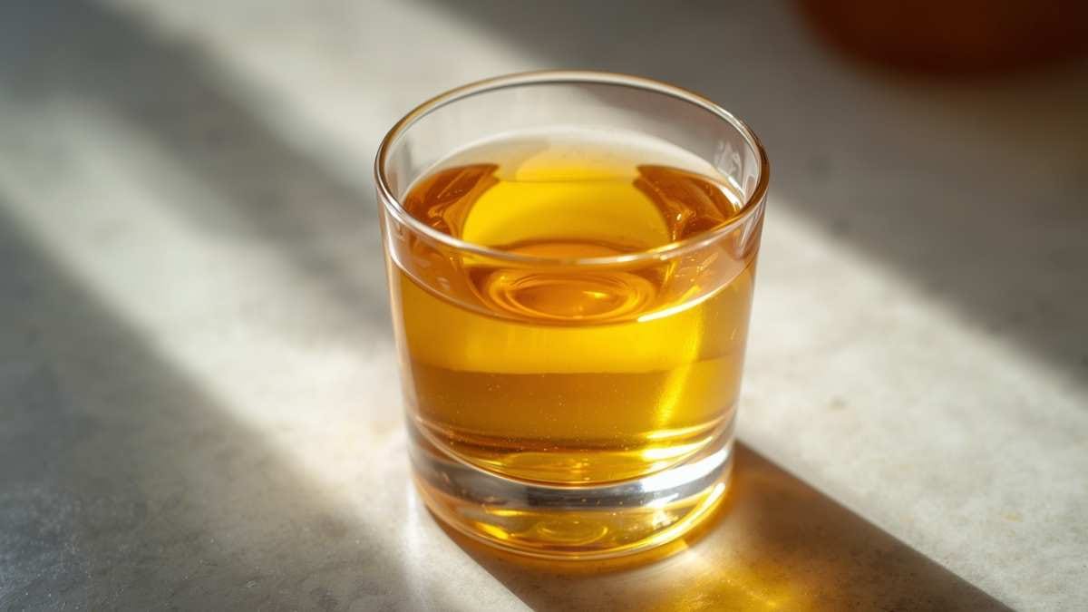 ilustrasi gambar minuman madu dan kuning telur dicampur dalam gelas