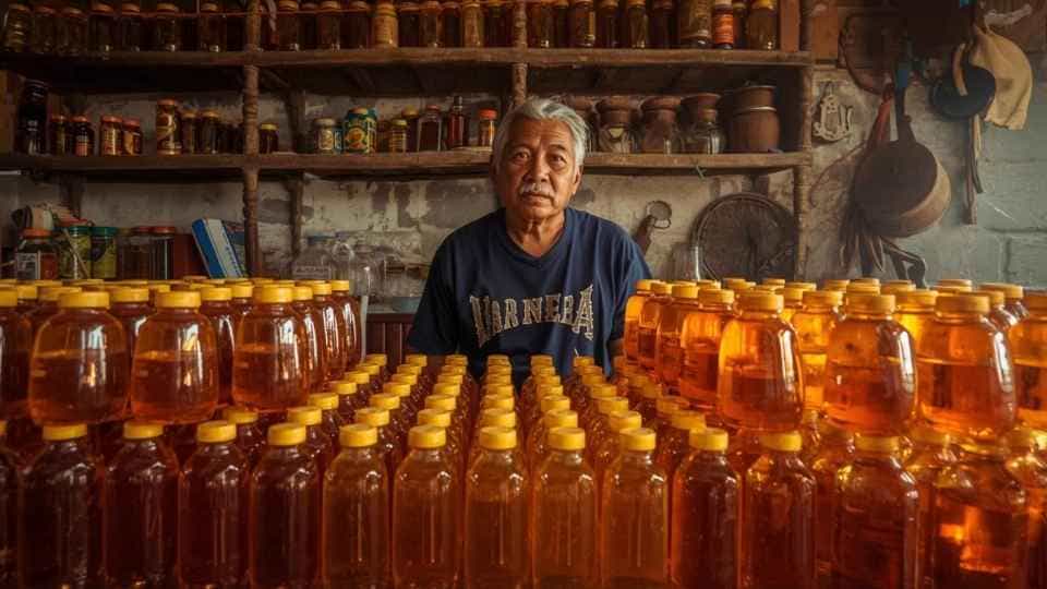 ilustrasi gambar seorang pebisnis madu