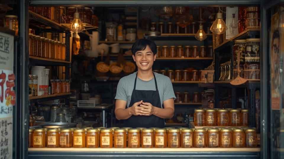 ilustrasi gambar seorang pemula bisnis madu