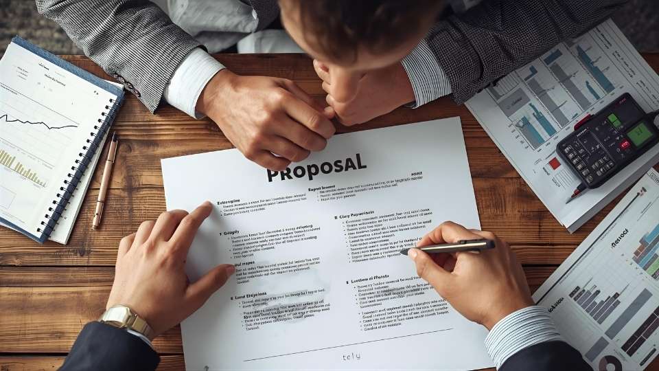 ilustrasi gambar seseorang sedang merancang proposal usaha madu