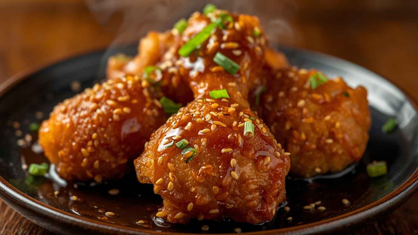 Ayam goreng madu renyah dengan lapisan tepung berpori disiram saus madu mengilap, resep ayam goreng madu ala resto